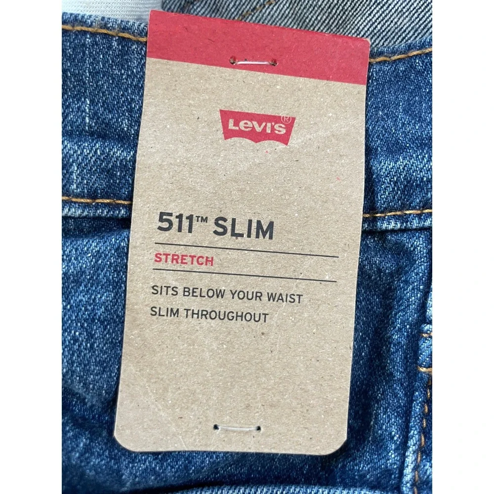 Levi's Mens 30x32 511 Slim Fit Jeans Blue Stretch Denim 045116363